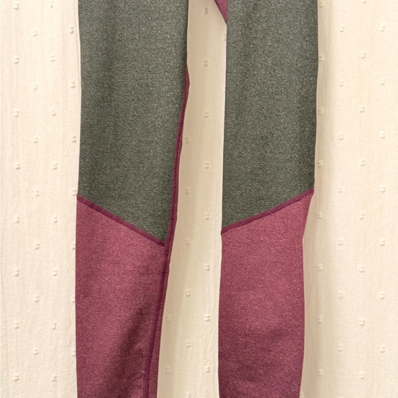 adidas Women's Burgundy and Charcoal Leggings - Picture 3 of 5
